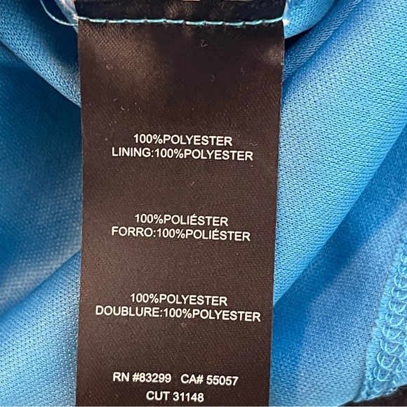 Smocked Midi Dress Sz M Blue Swirl Square Neck Puff sleeve Sleeve Tash + Sophie - Picture 7 of 8